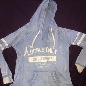 light blue hoodie